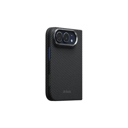  iPhone Duo Pitaka Edge tok, teljes készlet, fekete-szürke sávolyszövésű - 2
