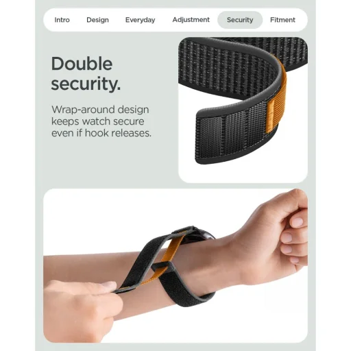 Google Pixel Watch 1/2/3/4/5 (41 mm) Spigen Athlex Air športový remienok, čierno-oranžový - 10