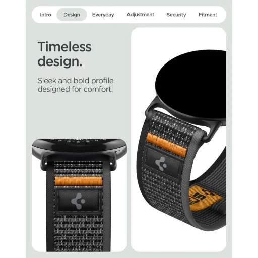  Google Pixel Watch 1/2/3/4/5 (41 mm) Spigen Athlex Air sportóraszíj, fekete-narancssárga - 7