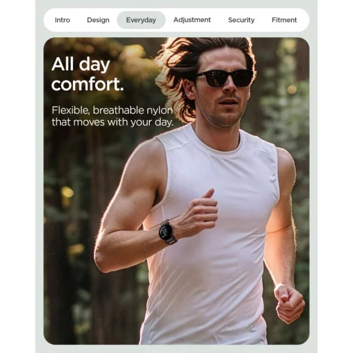  Google Pixel Watch 1/2/3/4/5 (41 mm) Spigen Athlex Air sportóraszíj, fekete-narancssárga - 8