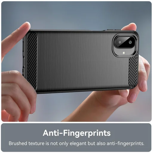  Samsung Galaxy A08 4G / A07 5G Techsuit Carbon Silicone ütésálló tok, fekete - 5