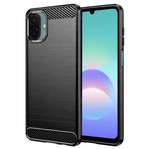  Samsung Galaxy A08 4G / A07 5G Techsuit Carbon Silicone ütésálló tok, fekete - 1