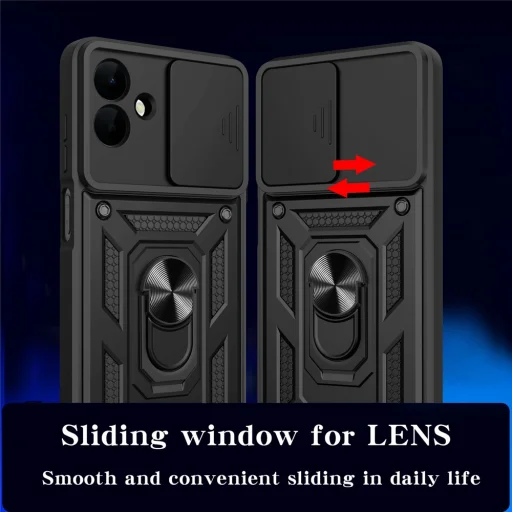  Samsung Galaxy A08 4G / A07 5G fekete Techsuit CamShield Series tok - 2