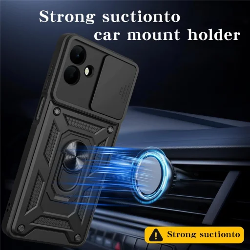  Samsung Galaxy A08 4G / A07 5G fekete Techsuit CamShield Series tok - 3