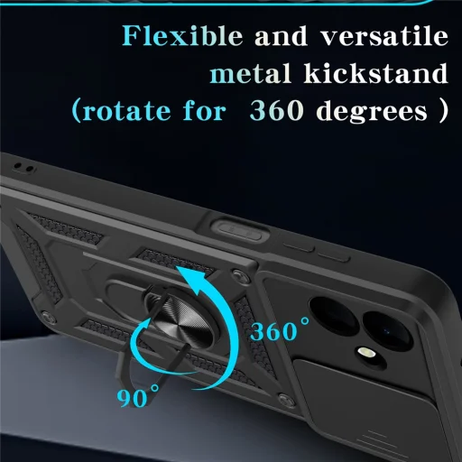  Samsung Galaxy A08 4G / A07 5G fekete Techsuit CamShield Series tok - 4