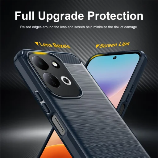  Xiaomi Redmi 17 4G / Redmi 17 5G kék Techsuit Carbon Silicone ütésálló tok - 4