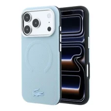 iPhone 18 Pro modrý Lacoste Petit Pique embosovaný PVC MagSafe kryt