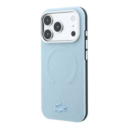 iPhone 18 Pro modrý Lacoste Petit Pique embosovaný PVC MagSafe kryt - 2