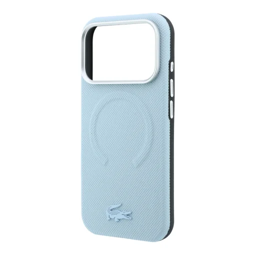 iPhone 18 Pro modrý Lacoste Petit Pique embosovaný PVC MagSafe kryt - 5