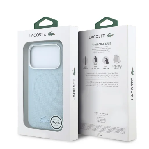 iPhone 18 Pro modrý Lacoste Petit Pique embosovaný PVC MagSafe kryt - 7
