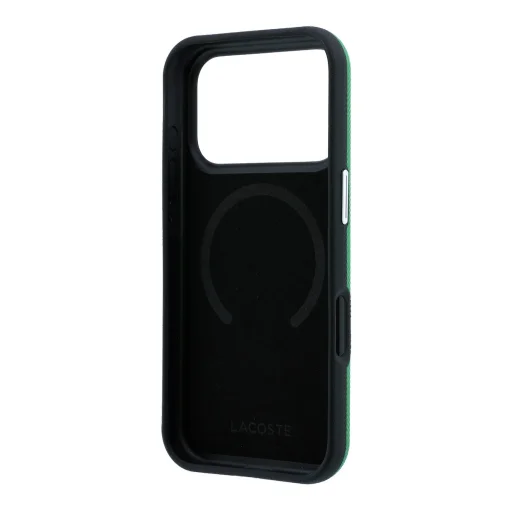iPhone 18 Pro estragónovo zelené Lacoste Petit Pique embosované PVC MagSafe puzdro - 6