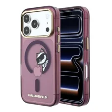 Bordové puzdro Karl Lagerfeld IML Choupette Peekaboo MagSafe pre iPhone 18 Pro