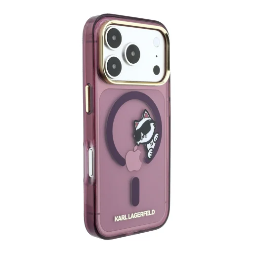 Bordové puzdro Karl Lagerfeld IML Choupette Peekaboo MagSafe pre iPhone 18 Pro - 4