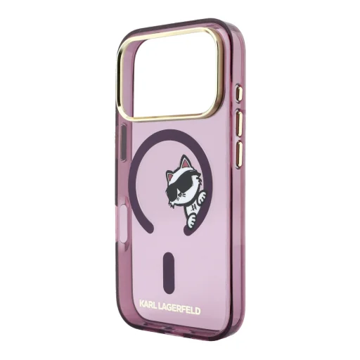 Bordové puzdro Karl Lagerfeld IML Choupette Peekaboo MagSafe pre iPhone 18 Pro - 5