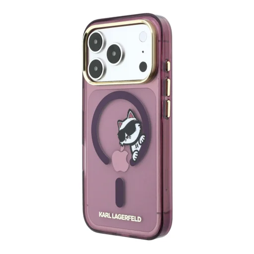 Bordové puzdro Karl Lagerfeld IML Choupette Peekaboo MagSafe pre iPhone 18 Pro - 2