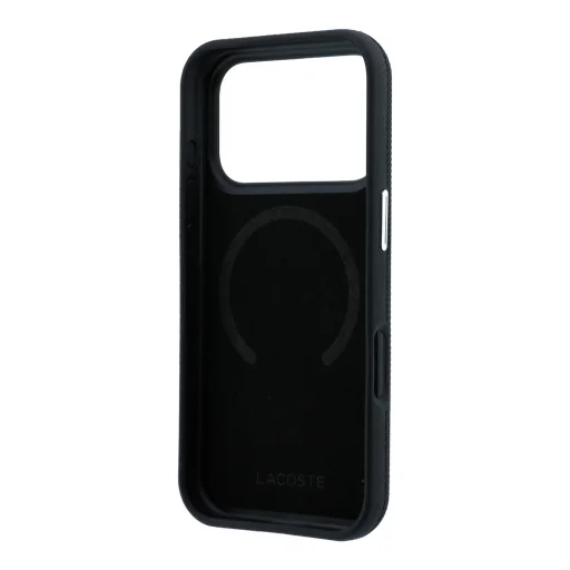 iPhone 18 Pro zadný kryt – Lacoste Petit Pique, embosované PVC, MagSafe kompatibilný, čierny - 6