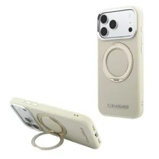 Kryt na iPhone 18 Pro Karl Lagerfeld so vzorom Saffiano, funkciou MagSafe a otočným stojanom – béžový