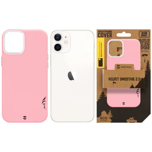  Apple iPhone 12/12 Pro tok – Tactical MagForce Velvet Smoothie 2.0, rózsaszín párduc mintával - 6