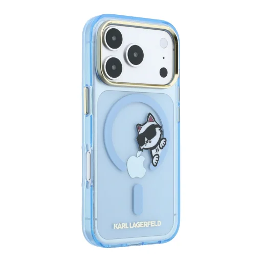 iPhone 18 Pro Max Karl Lagerfeld IML Choupette Peekaboo MagSafe zadný kryt, modrý - 4
