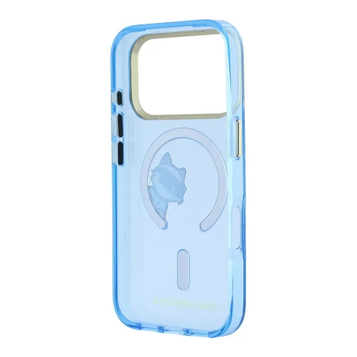 iPhone 18 Pro Max Karl Lagerfeld IML Choupette Peekaboo MagSafe zadný kryt, modrý - 6