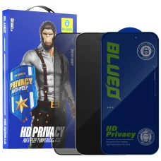  iPhone 16 Pro / iPhone 17 / iPhone 17 Pro fekete Blueo betekintésgátló kijelzővédő üveg, 5 db