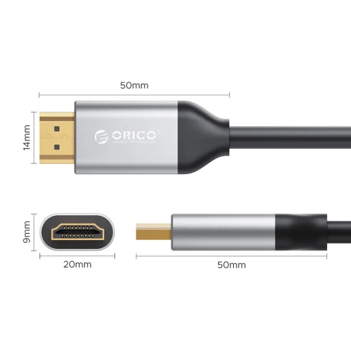Orico H4Y1 HDMI 2.0 kábel, 4K 60 Hz, 2 m, fekete - 2