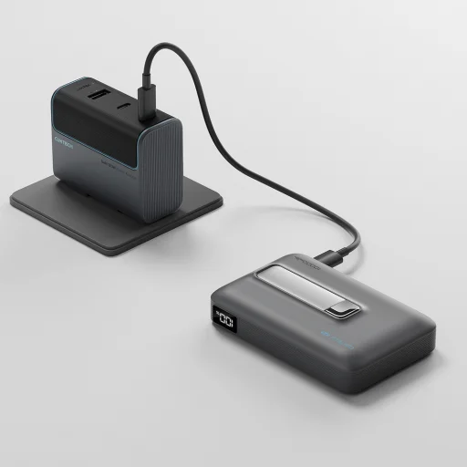Cuktech WPB100 10000 mAh Qi2 magnetická externá batéria, 30 W, so stojanom, čierna powerbanka - 11