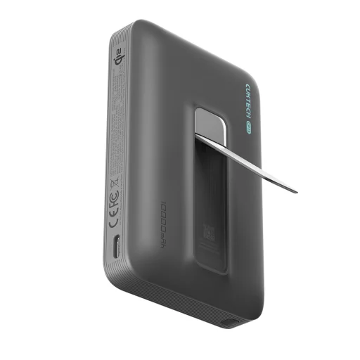 Cuktech WPB100 10000 mAh Qi2 magnetická externá batéria, 30 W, so stojanom, čierna powerbanka - 3