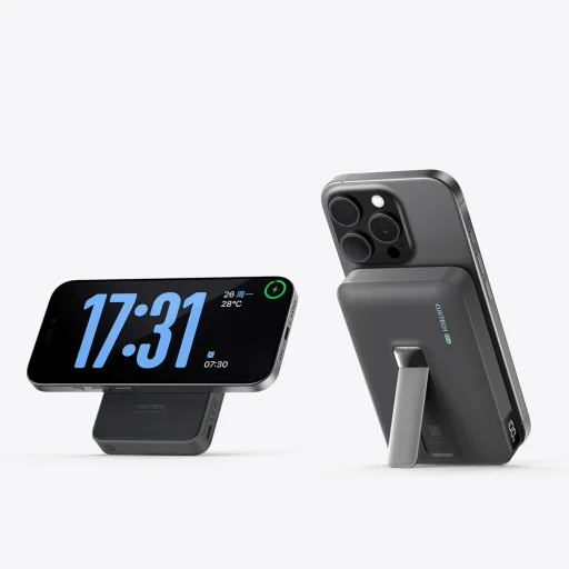 Cuktech WPB100 10000 mAh Qi2 magnetická externá batéria, 30 W, so stojanom, čierna powerbanka - 5