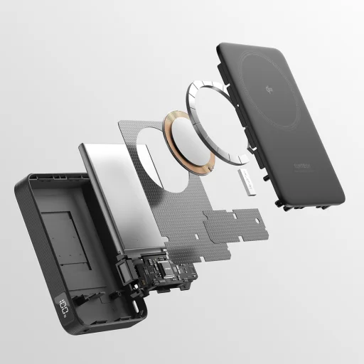 Cuktech WPB100 10000 mAh Qi2 magnetická externá batéria, 30 W, so stojanom, čierna powerbanka - 7