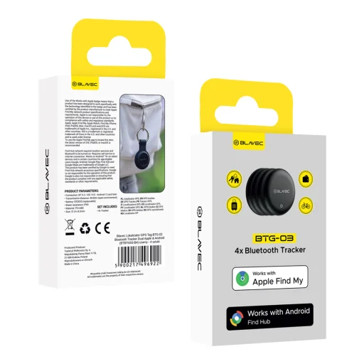 Blavec Tracker BTG-03 Bluetooth vyhľadávač predmetov, čierny, 4 ks (BTBTG03-B4) - 11
