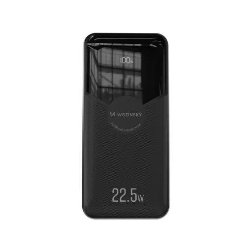 Wozinsky WFC-15B 20 000 mAh externá batéria so zabudovaným Lightning a USB-C káblom, čierna powerbanka - 3