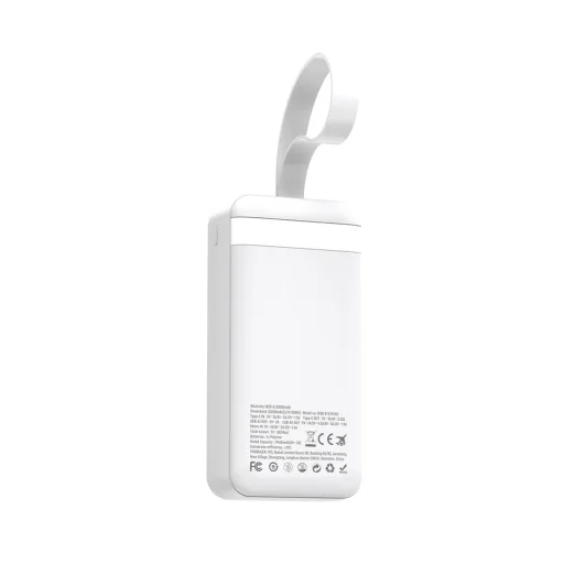 Wozinsky W8-W 30000 mAh externá batéria, 30 W, 2 konektory USB-A a USB-C, svietidlo, biely powerbank - 4
