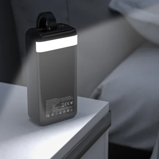 Wozinsky W8-W 30000 mAh, 30 W externá batéria s 2 konektormi USB-A a USB-C, so svietidlom, čierna powerbanka - 6