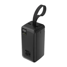 Wozinsky W8-B 50000 mAh 30 W externá batéria, 2 USB-A, USB-C, LED svietidlo, čierna powerbanka