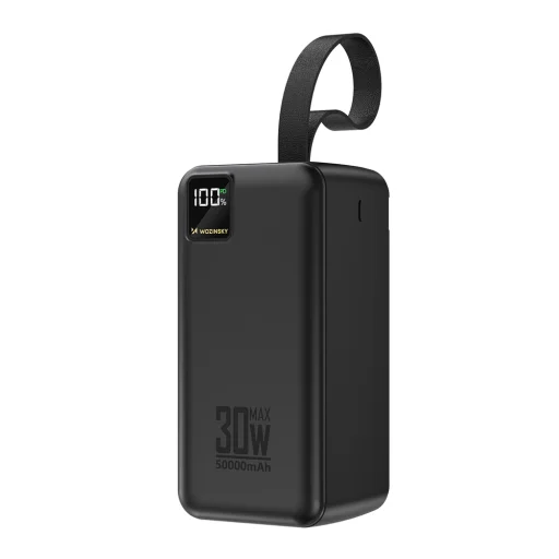 Wozinsky W8-B 50000 mAh 30 W externá batéria, 2 USB-A, USB-C, LED svietidlo, čierna powerbanka - 2