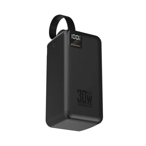 Wozinsky W8-B 50000 mAh 30 W externá batéria, 2 USB-A, USB-C, LED svietidlo, čierna powerbanka - 3