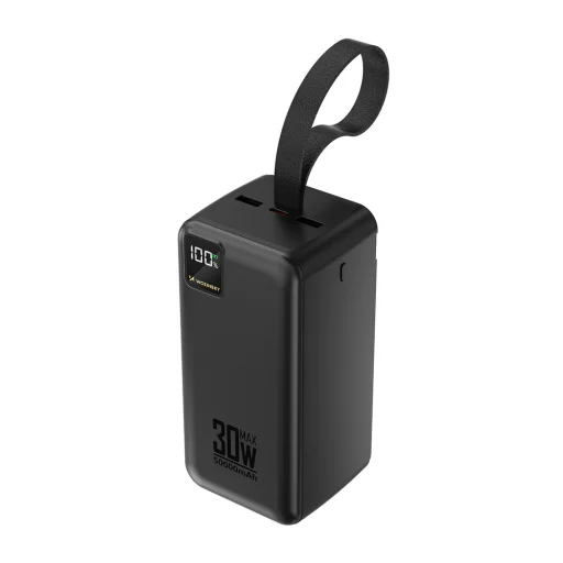 Wozinsky W8-B 50000 mAh 30 W externá batéria, 2 USB-A, USB-C, LED svietidlo, čierna powerbanka - 1