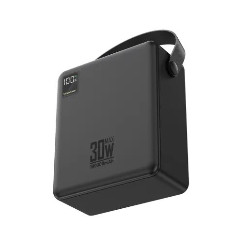 Wozinsky W8-B 100 000 mAh, 30 W externá batéria s LED svietidlom, čierna powerbanka - 3