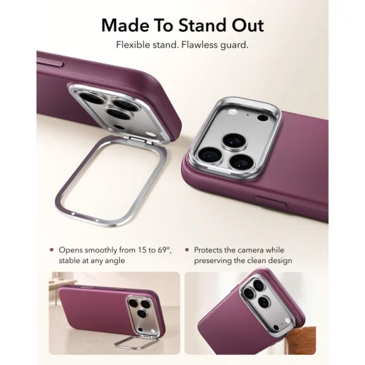 Apple iPhone 17 Pro / iPhone 18 Pro bordové puzdro ESR Atelier MagSafe so stojanom - 4