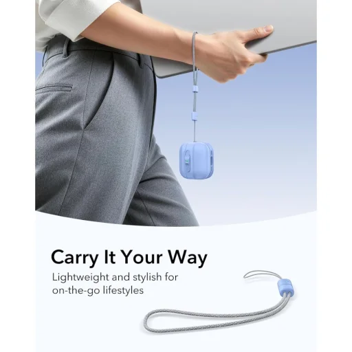 Svetlomodré puzdro ESR Pulse HaloLock MagSafe pre Apple AirPods 4 / 5 - 7