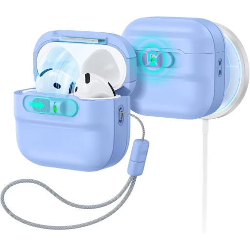 Svetlomodré puzdro ESR Pulse HaloLock MagSafe pre Apple AirPods 4 / 5 - 1