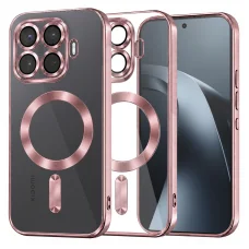 Xiaomi 17T Pro Techsuit Luxury Crystal MagSafe priehľadné, ružové puzdro