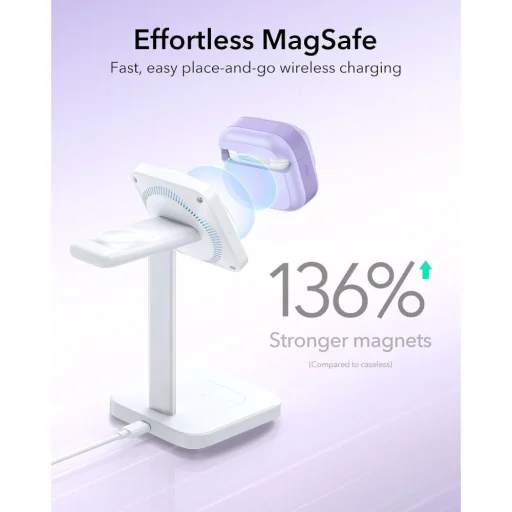 Levanduľové puzdro ESR Pulse HaloLock MagSafe pre slúchadlá Apple AirPods 4 / 5 - 3
