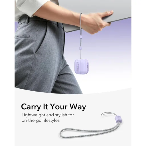 Levanduľové puzdro ESR Pulse HaloLock MagSafe pre slúchadlá Apple AirPods 4 / 5 - 5