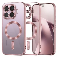 Xiaomi 17T ružové Techsuit Luxury Crystal MagSafe priehľadné puzdro