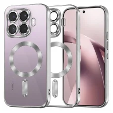 Xiaomi 17T strieborné Techsuit Luxury Crystal MagSafe priehľadné puzdro