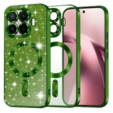 Xiaomi 17T tmavozelené Techsuit luxusné trblietavé MagSafe puzdro