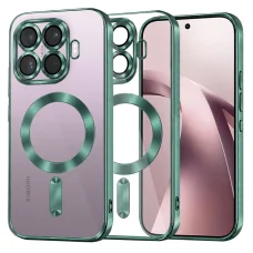 Xiaomi 17T priehľadné, tmavozelené puzdro Techsuit Luxury Crystal MagSafe