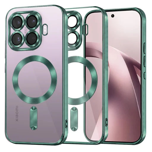 Xiaomi 17T priehľadné, tmavozelené puzdro Techsuit Luxury Crystal MagSafe - 1